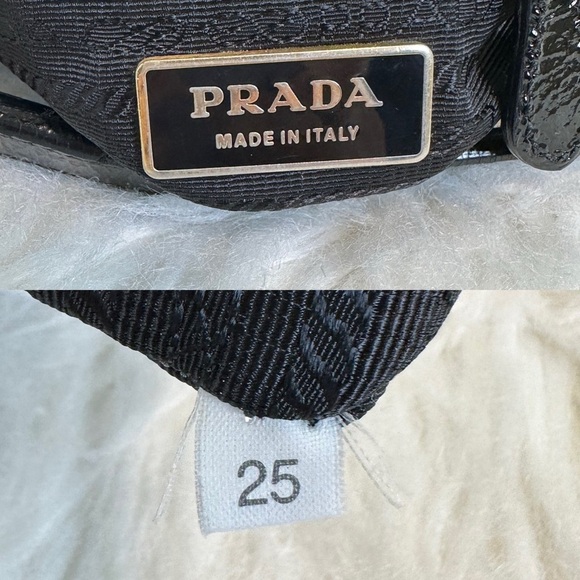💯 Authentic Prada Tessuto Nylon Chevron Quilted Shoulder Bag Black🍀 - Picture 9 of 15
